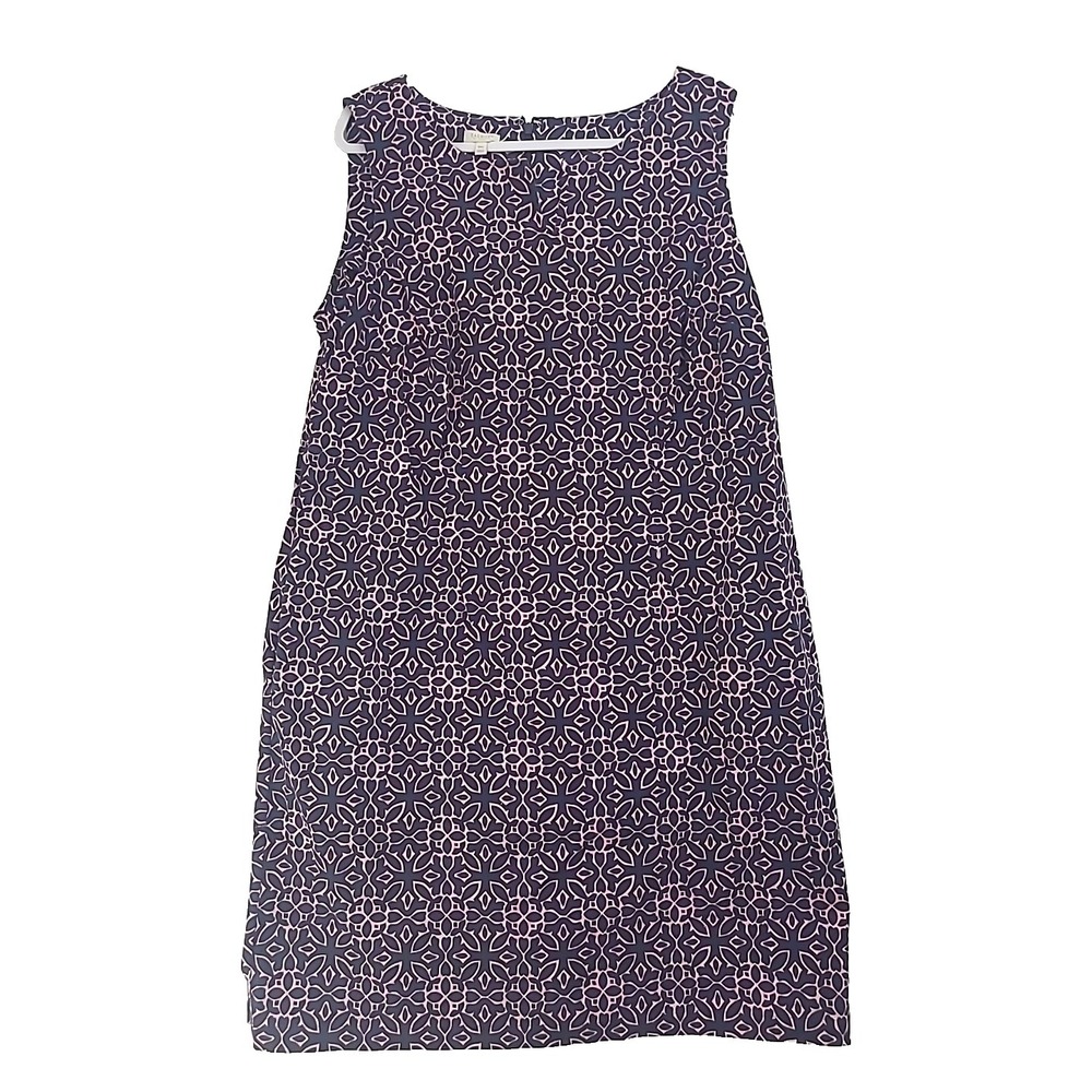 Talbots Women's Textured Dress Sleeveless Scroll‎ Print Sheath Split Neck Sz 16W